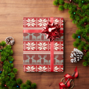 Papier Cadeau Flammes de neige et papier d'enveloppement de renn