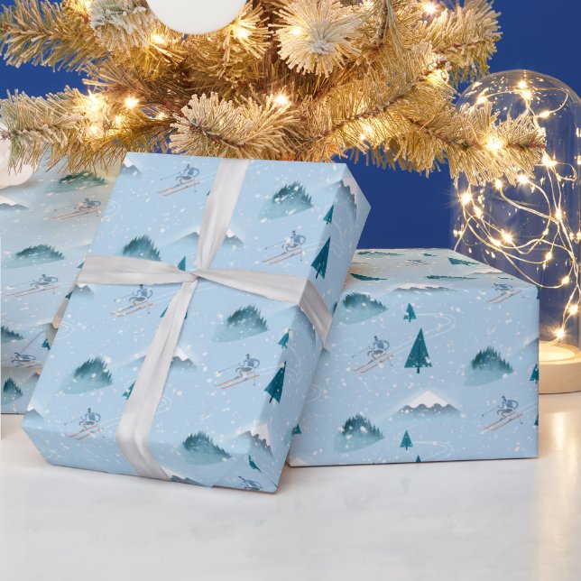 Papier Cadeau Flammes de neige et papier d'enveloppement pour sk (Vacances)