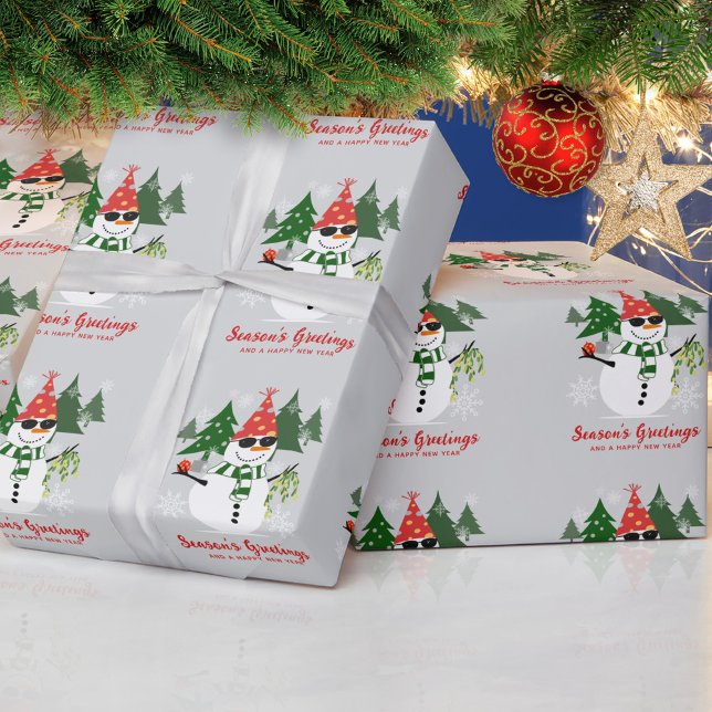 Papier Cadeau Flammes de neige personnalisées et modernes Funny  (Créateur téléchargé)
