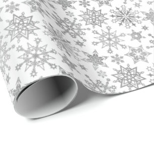 Papier Cadeau Flammes de Noël Silver