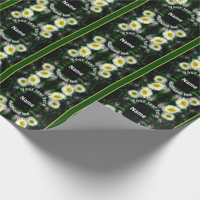 Papier Cadeau Fleabane sauvage Fleur marguerite personnalisée (Coin)