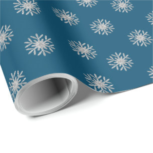 Papier Cadeau Fléau de neige en argent