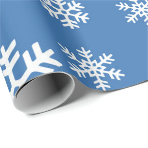 Papier Cadeau Flèche de neige bleue et blanche de Noël