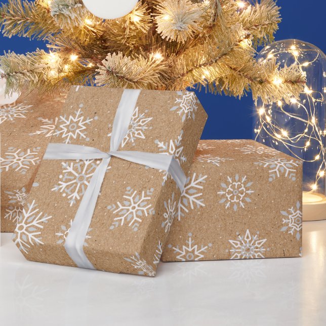 Papier Cadeau Flèche de neige moderne Kraft Vacances Brown (Vacances)