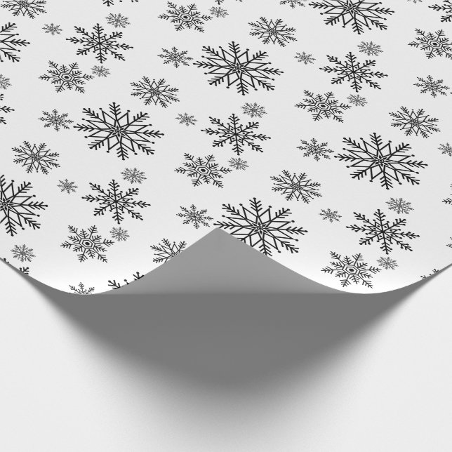 Papier Cadeau Flèche-neige noir et blanc 2 (Coin)