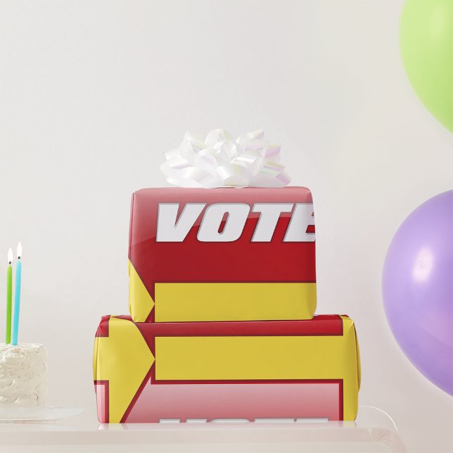 Papier Cadeau Flèche rouge en gras Signer campagne électorale Vo (Créateur téléchargé)