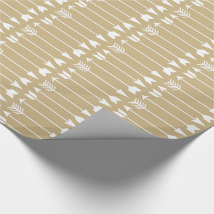 Papier Cadeau Flèches blanches sur kaki classique