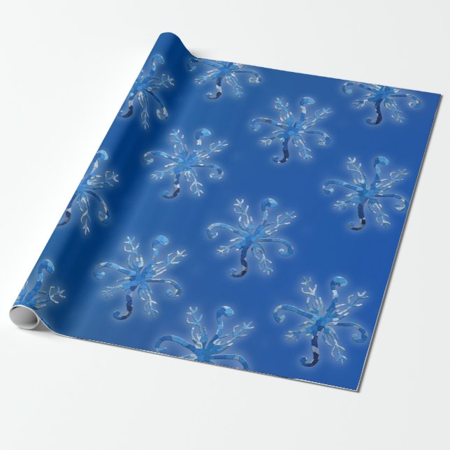 Papier Cadeau Flèches de neige cristallines (Déroulé)