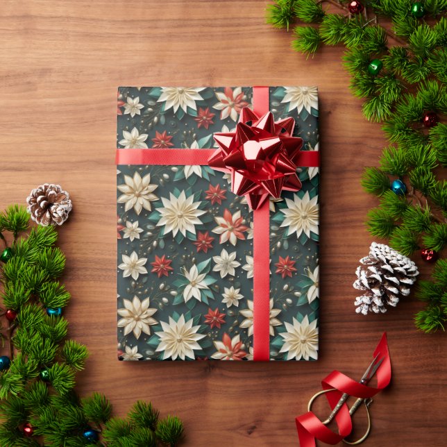 Papier Cadeau Flèches de neige de Noël modernes (Cadeau de vacances)