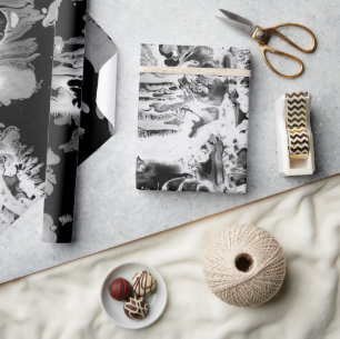 Papier Cadeau Flèches de peinture noir + blanc