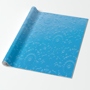 Papier Cadeau Fleur bleue intégrée Dégradé Abstrait