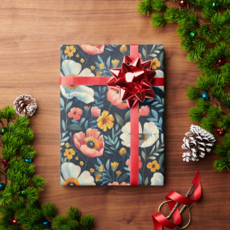 Papier Cadeau Fleur brillant