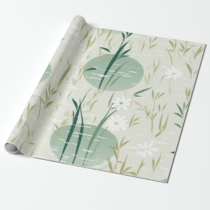 Papier Cadeau Fleur de bambou sereine asiatique  (10)