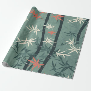 Papier Cadeau Fleur de bambou sereine asiatique  (7)