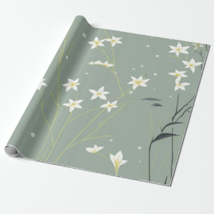 Papier Cadeau Fleur de bambou sereine asiatique  (8)