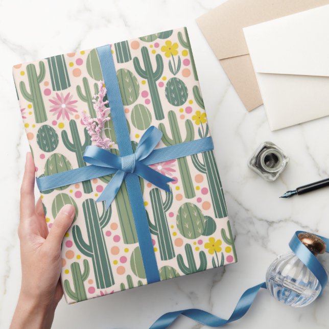 Papier Cadeau Fleur de cactus (Cadeaux)