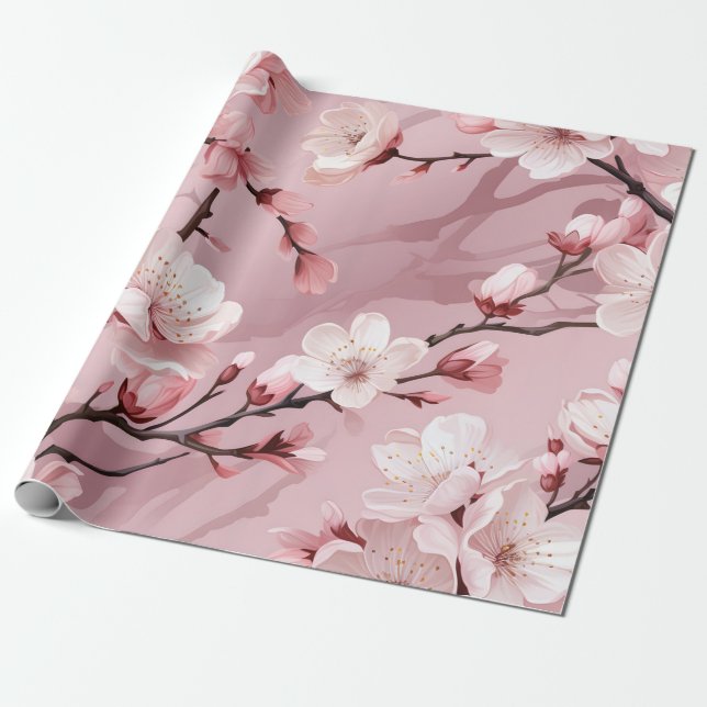 Papier Cadeau Fleur de Cerisier (Déroulé)