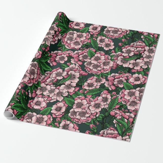 Papier Cadeau Fleur de cerisier 2 (Déroulé)