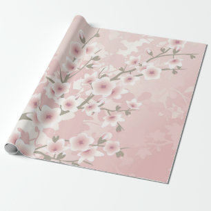 Papier Cadeau Fleur de cerisier Abricot Floral Pastel Vintage