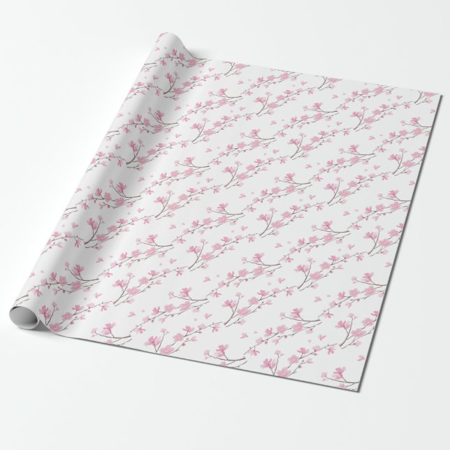 Papier Cadeau Fleur de cerisiers - Arrière - plan transparent (Déroulé)