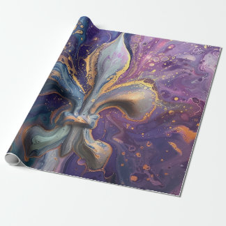 Papier Cadeau Fleur De Lis Fluide Pour