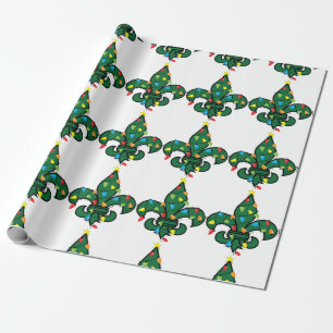 Papier Cadeau Fleur de Lis Noël
