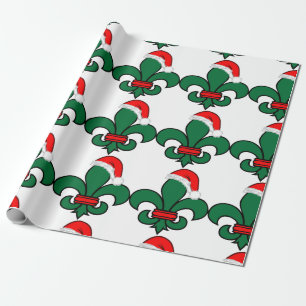 Papier Cadeau Fleur de Lis Père Noël