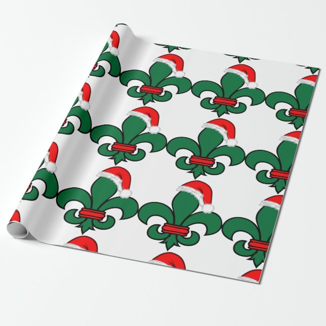 Papier Cadeau Fleur de Lis Père Noël (Déroulé)