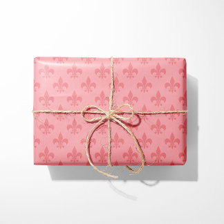 Papier Cadeau Fleur de Lis Rose