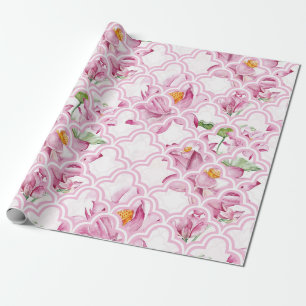 Papier Cadeau Fleur de lotus indien aquarelle