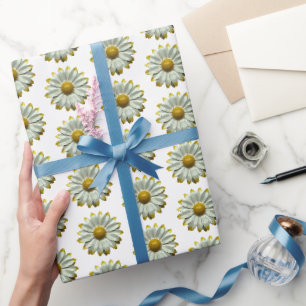 Papier Cadeau Fleur de Marguerite - Jardin Floral de Printemps É