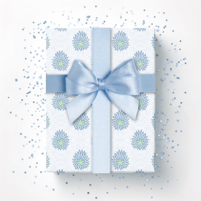 Papier Cadeau Fleur de Mughal en ardoise et vert (Créateur téléchargé)