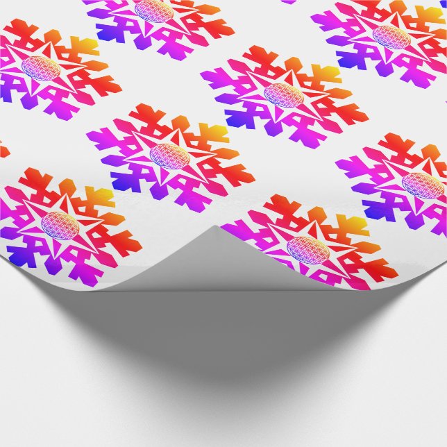 Papier Cadeau Fleur de neige - fleur de vie (Coin)