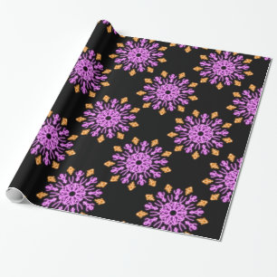 Papier Cadeau Fleur de néon rose et orange