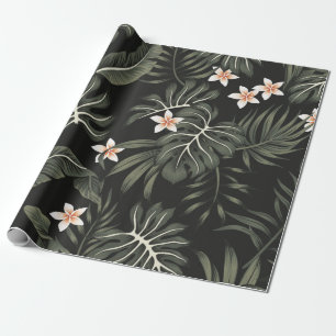 Papier Cadeau Fleur de plumeria vintage tropicale, strelitzia, p