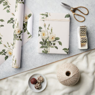Papier Cadeau Fleur de rose vintage