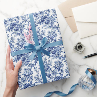 Papier Cadeau Fleur de toile indigo