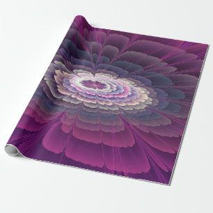 Papier Cadeau Fleur frappante abstraite colorée d'art fractal