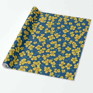 Papier Cadeau Fleur jaune