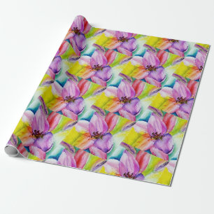 Papier Cadeau Fleur Lily couleur néon