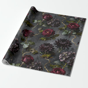 Papier Cadeau Fleur Lunatique  Cadeau Floral Sombre