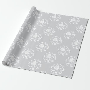 Papier Cadeau Fleur orientale - Motif circulaire d'argent