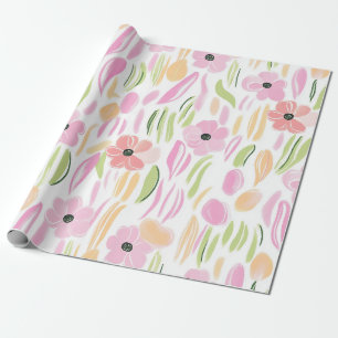 Papier Cadeau Fleur pastel rétro (5)