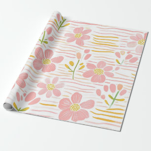 Papier Cadeau Fleur pastel rétro (6)