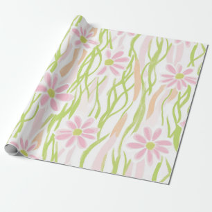 Papier Cadeau Fleur pastel rétro (8)