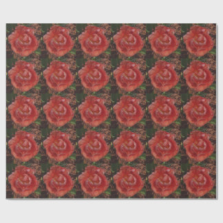 Papier Cadeau fleur rouge