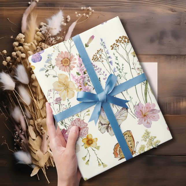 Papier Cadeau Fleur sauvage boho fleurs enveloppant papier (Créateur téléchargé)