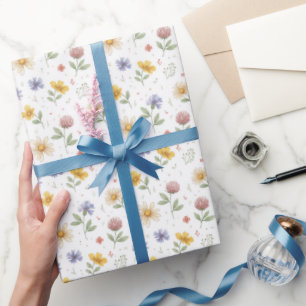 Papier Cadeau Fleur Sauvage Floral Aquarelle Ditsy