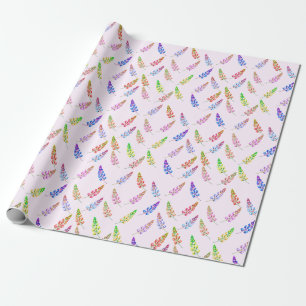 Papier Cadeau Fleur sauvage Lupine coloré whimsical motif boho