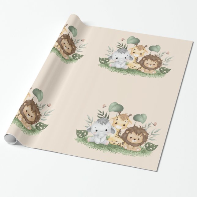 Papier Cadeau Fleur sauvage Party Animal Safari (Déroulé)